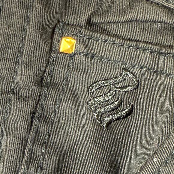 Rocawear Black Pants Gold Studded Low Rise Y2K Streetwear Women’s | Size 5/6 - Picture 7 of 11